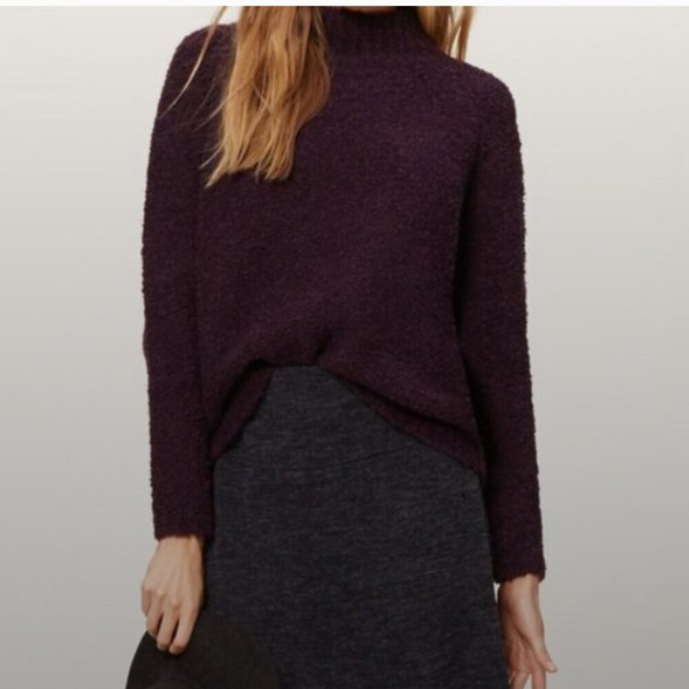 Ann Taylor Loft Slouchy Boucle Sweater Pullover - Purple